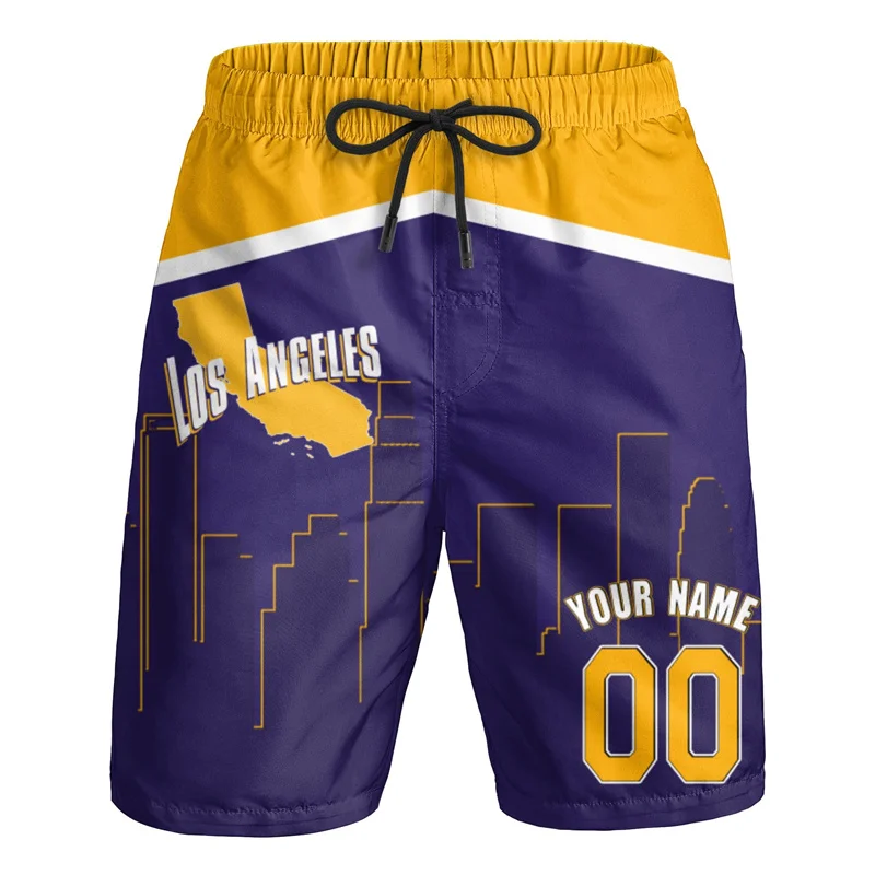 Pantalones cortos para fanáticos del baloncesto con gráficos de Miami City, regalos, pantalones cortos 3D Hip Hop y2k, traje de baño Hawaiano de