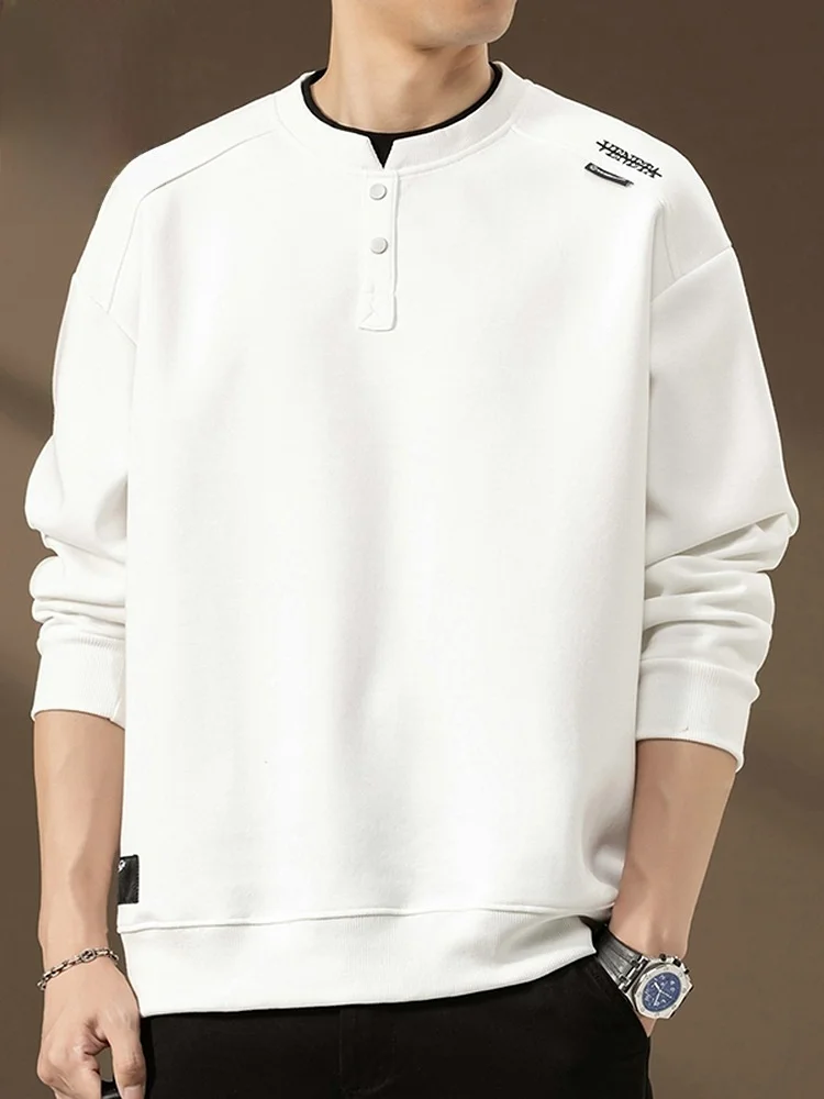 

Men's Loose Fit round Ne Sweatirt Long Sve Base Layer irt Casual Sle Spring Season Color T-irt