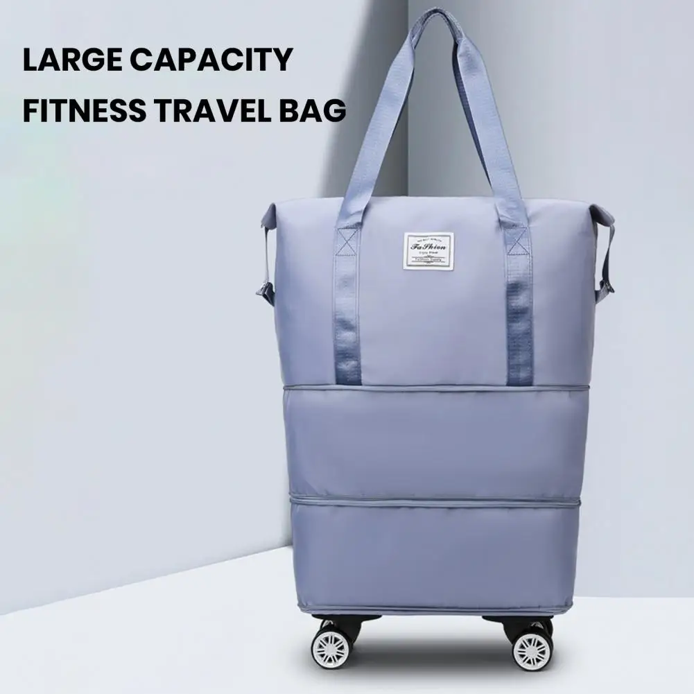 Overnight Storage Bag Capacity Waterproof Travel Duffel Bag with Detachable Wheels for Gym Overnight Use Oxford Cloth Suitcase