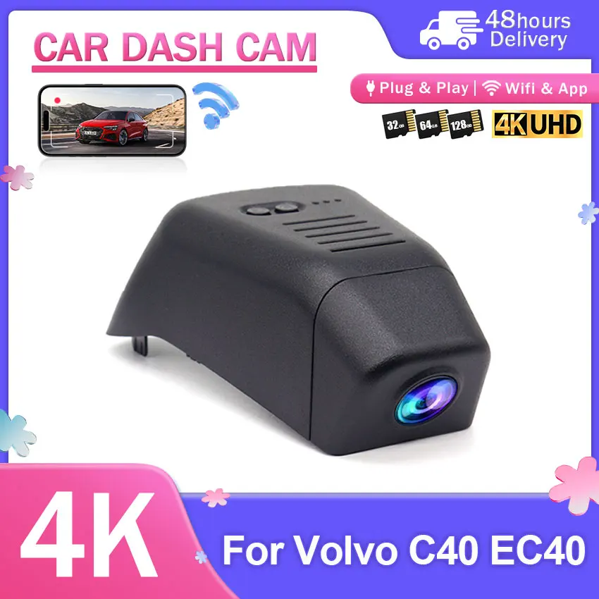 4K Dashcam Camera night vision For Volvo C40 EC40 2022-2026 Dash Cam 2160P Car DVR WIFI