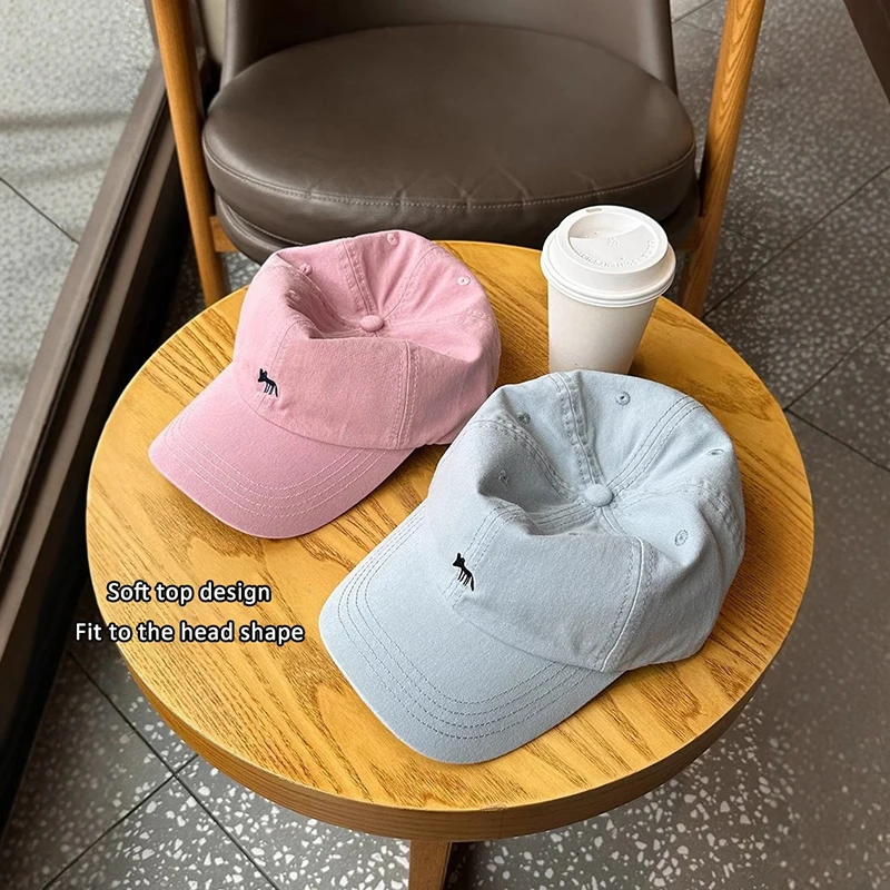 

Fashion Cartoon Fox Embroidery Baseball Caps Men Women Hip Hop Hat Summer Breathable Sun Unisex Streetwear Bone