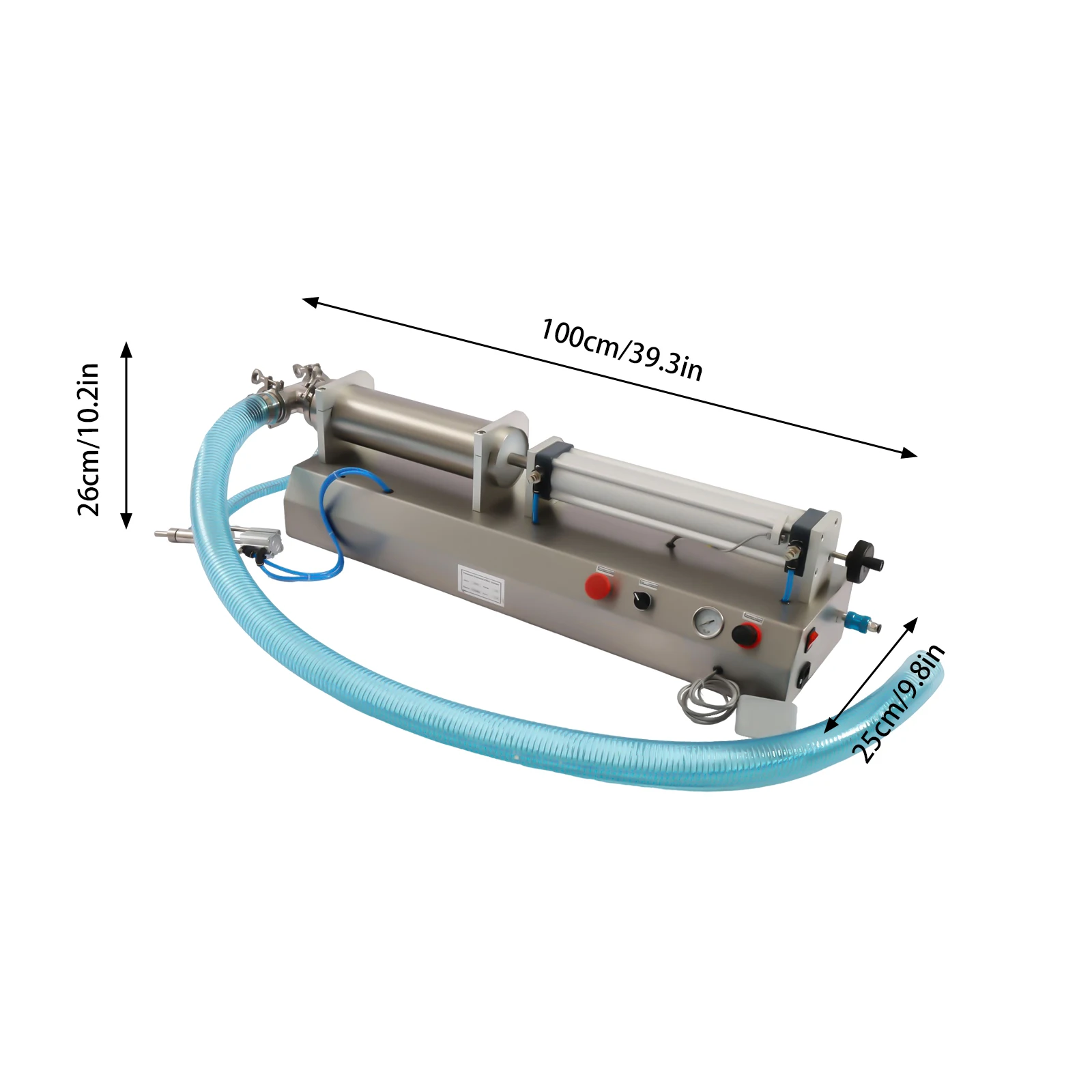 ماكينة تعبئة السوائل الأفقية الهوائية 300-2500 مللي حشو برأس واحد 304 من الفولاذ المقاوم للصدأ 0.4-0.6Mpa