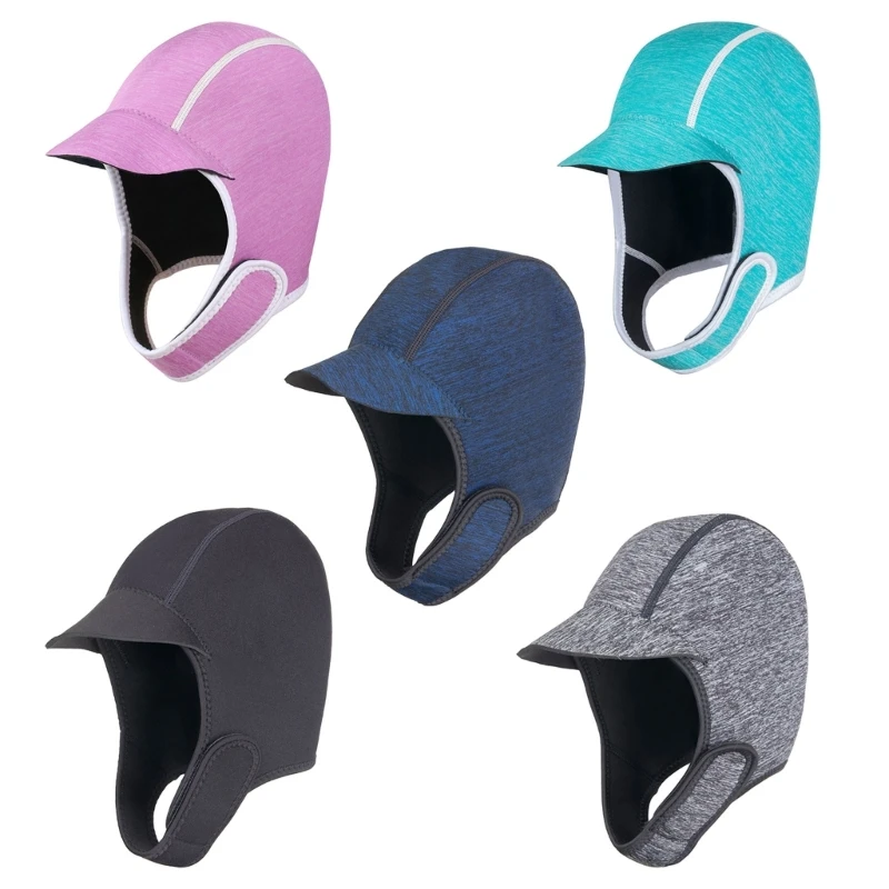 Swimming Cap 2mm Neoprene Diving Cap Headgear Thermal Wetsuit Hood Cap for-Kayak