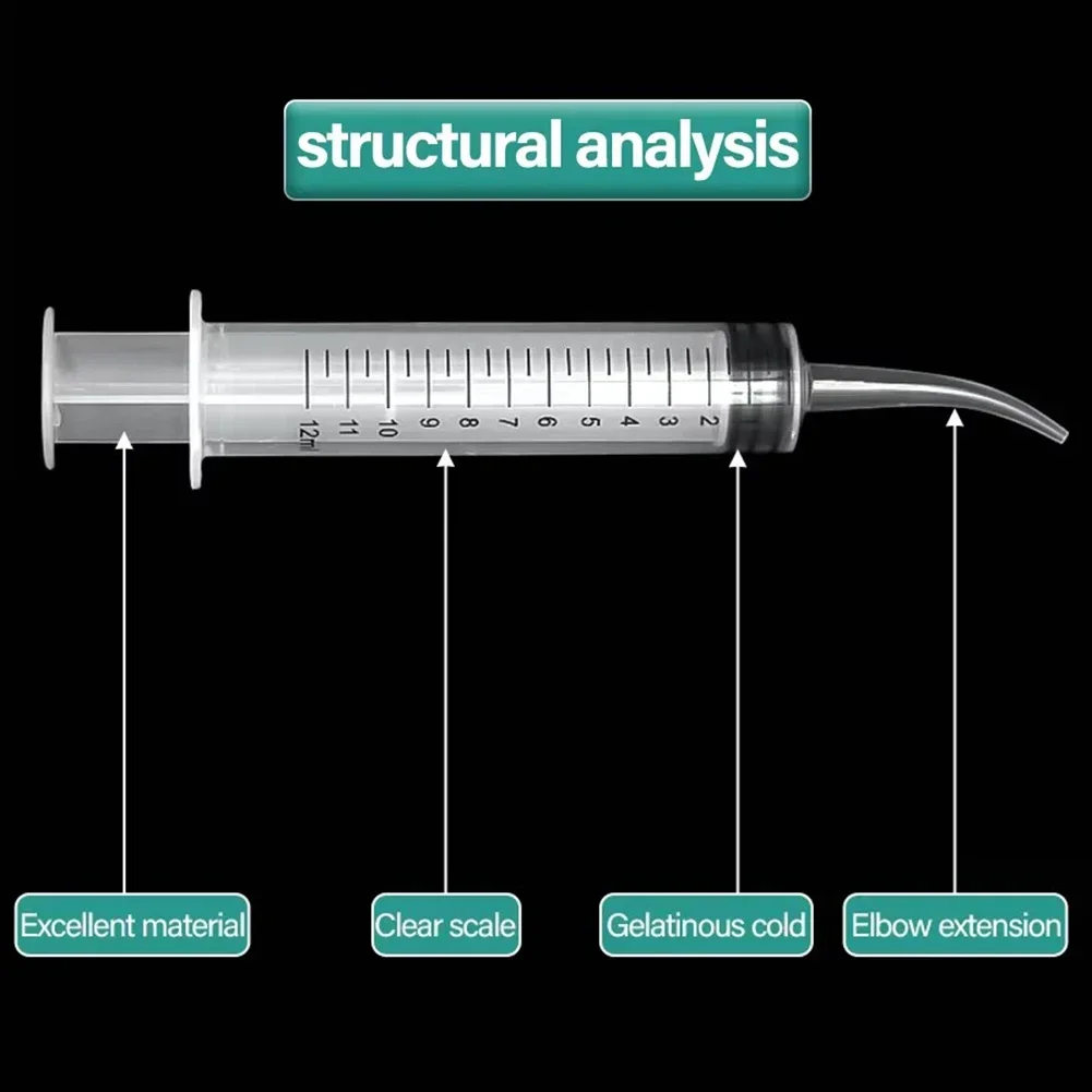 Jeringa de codo Dental desechable, 20/30 Uds., escala de 12ml, irrigación Endo Oral, raíz, Canela, inyección de lavado de dientes, jeringa sin aguja