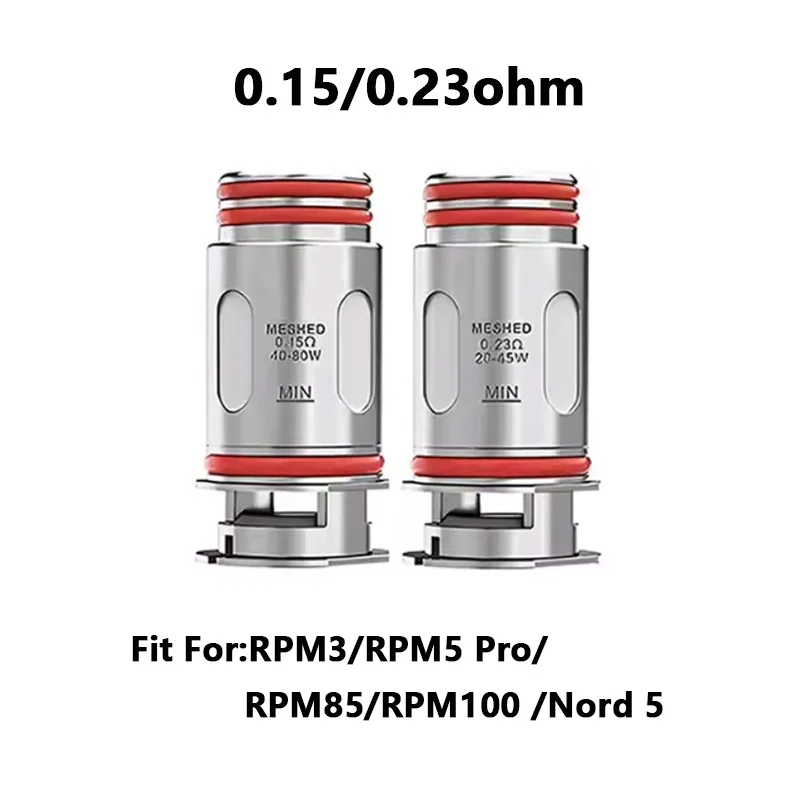 Bobine de remplacement RPM3 Vape Mesh, 5 pièces, 0.15/0.23ohm, adaptée à la cartouche SMOK RPM3/RPM5 Pro/RPM85/RPM100 /Nord 5