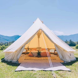 Best Camping Cotton Canvas 3m Bell Tent Teepee Manufacturer Outdoor Luxury Glamping Tent Festival White Round Bell Tent