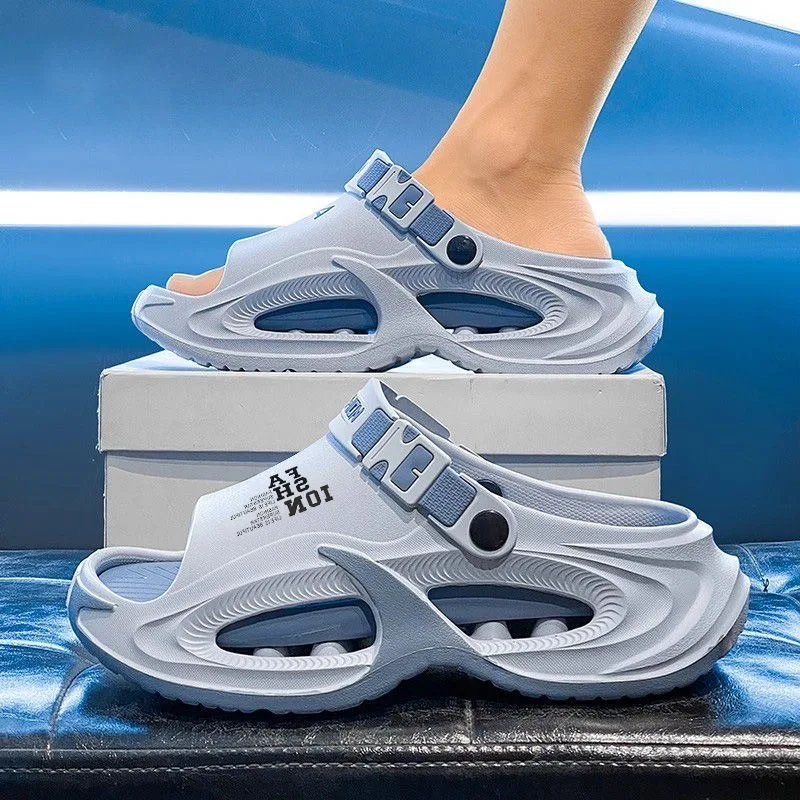 

Мужские водонепроницаемые сандалии без застежек, летние, для активного отдыха, с толстой подошвой, нескользящие, для вождения