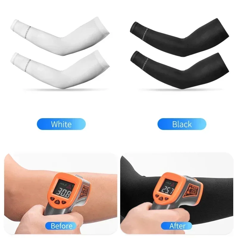 ROCKBROS Arm Sleeves Running Fishing Accessories Sunscreen Arm Cover Summer Cool Nylon Sleeves Outdoor Sports Cycling Equipment