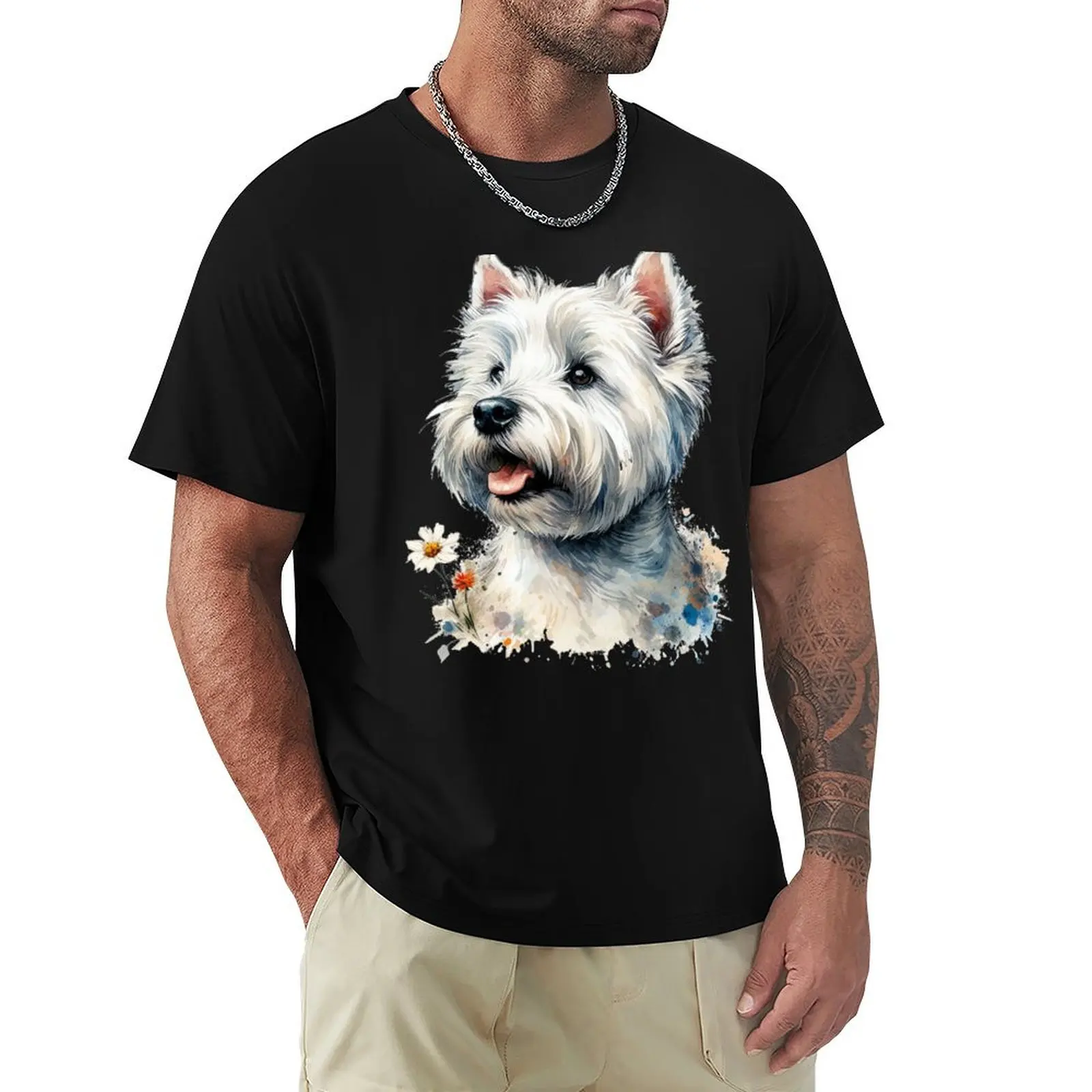 

Westie T-Shirt Casual Fashion Print Tee Top