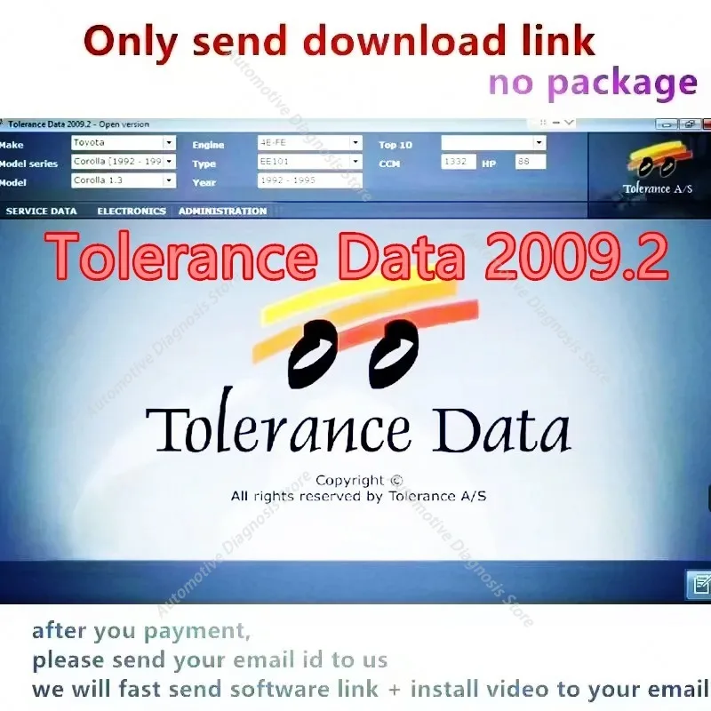 2026 hot selling newest  for Auto Repair Software Tolerance Data 2009.2 with Install Video Guide Car Diagnostic Program Tool