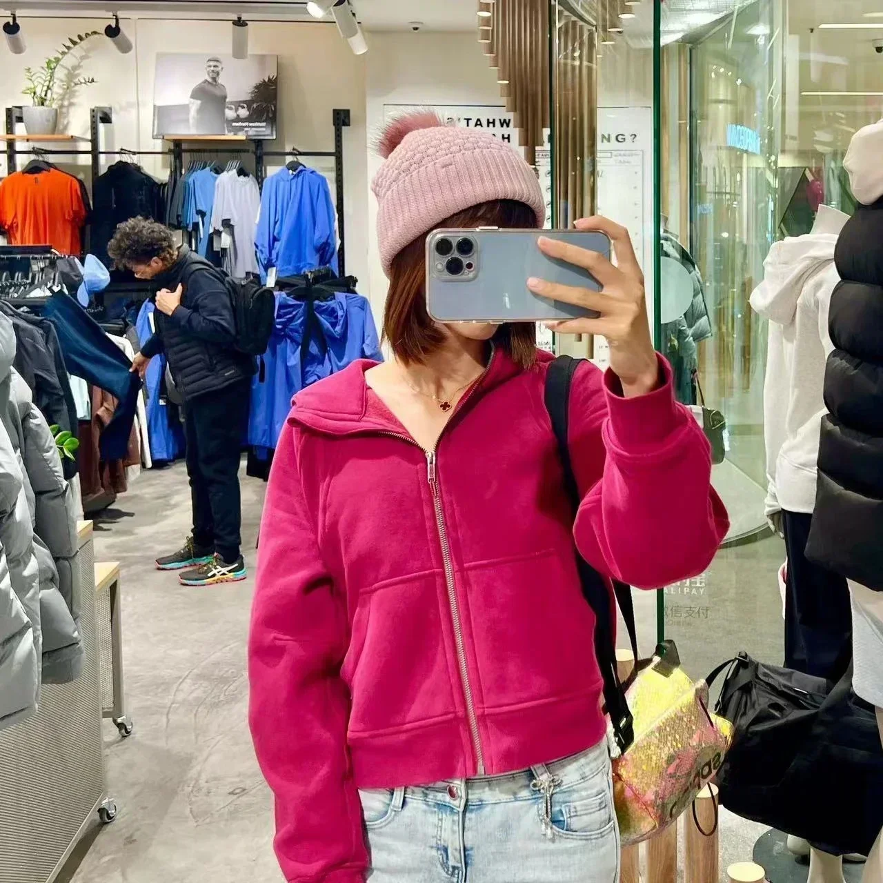 Lemon Women SCUBA Yoga Solid Sport Pullover Full zipper Hooded Sweatshirt Autumn Winter Warm Plush Outdoor Loose Easy Jacket