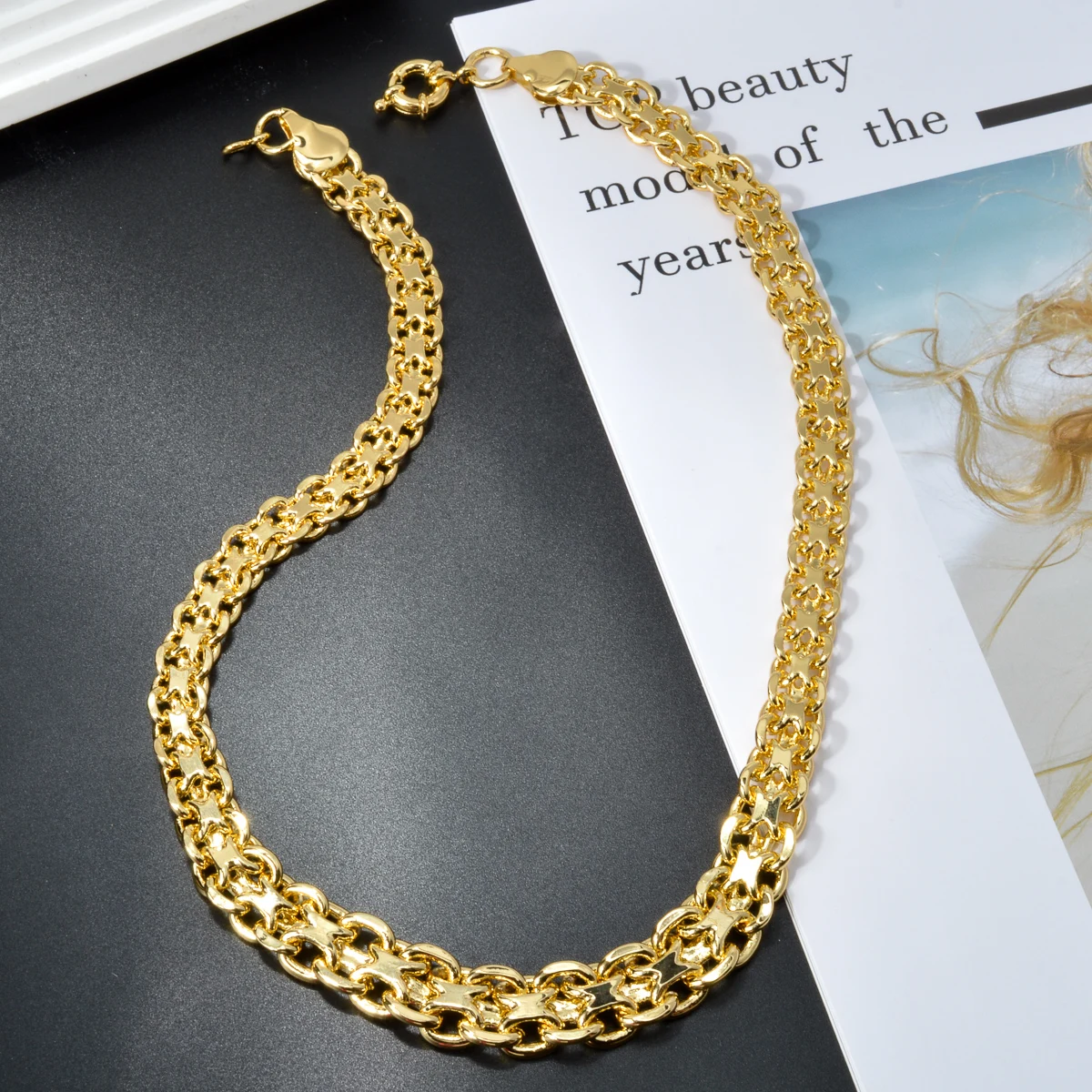 Luxury 18k Gold Plated Jewelry Set Round Beads Necklace Bracelet For Womens Dubai Wedding Gifts Copper Chain Jewelry Accessories