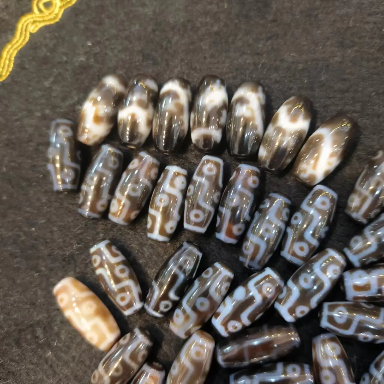 1pcs/lot Natural Various Rare Pattern Mini Dzi Beads weathered pattern retro ethnic jewelry jewelry amulet folk-custom wholesale