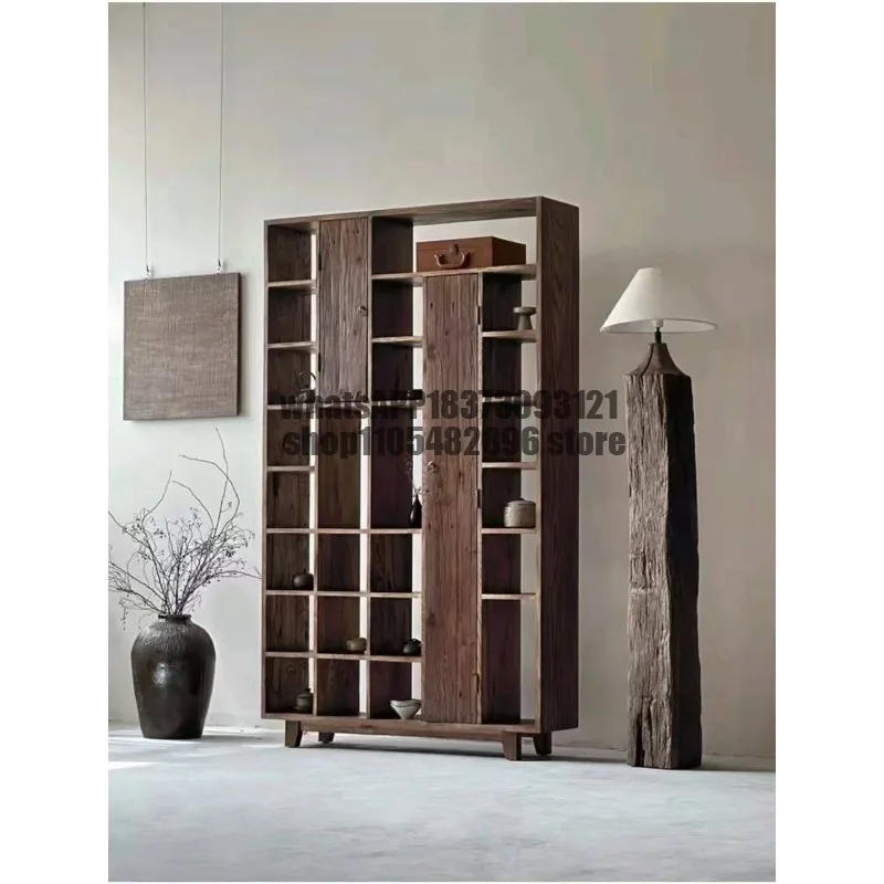Solid wood Duobao Pavilion shelf tea room tea set storage tea set rack