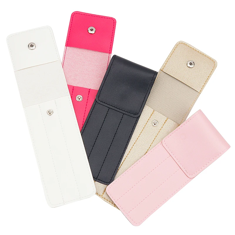 1pcs Leather Cover For Eyelash Tweezers Eyebrow Clip Holder Storage Bag Collection Case Lash Extension Supplies Makeup Tools