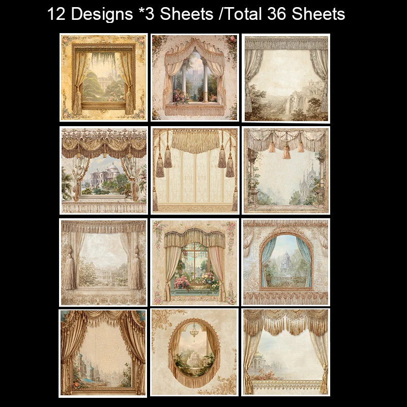 36 Sheets 6"x6" Scrapbook Paper Pack: Vintage Astronomical Chart Prints for Scrapbooking, Origami & Celestial Junk Journal