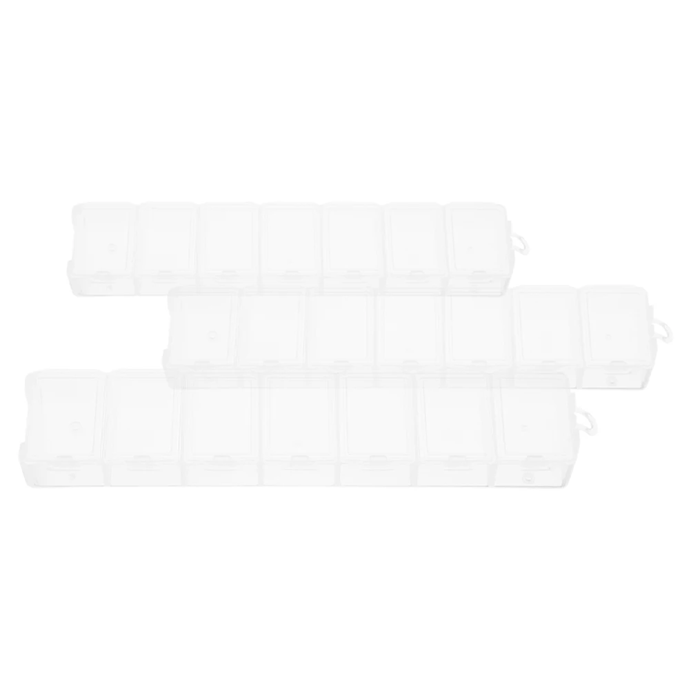 

3 Pcs Transparent Plastic Boxes Small Storage Containers ganizer Case for Jewelry Accessories Hair charms Beads Nail Section