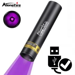 3W 365nm UV Flashlight USB Rechargeable Ultraviolet Black Light pets urine Cat tinea Money Ore Scorpion Detection SV57