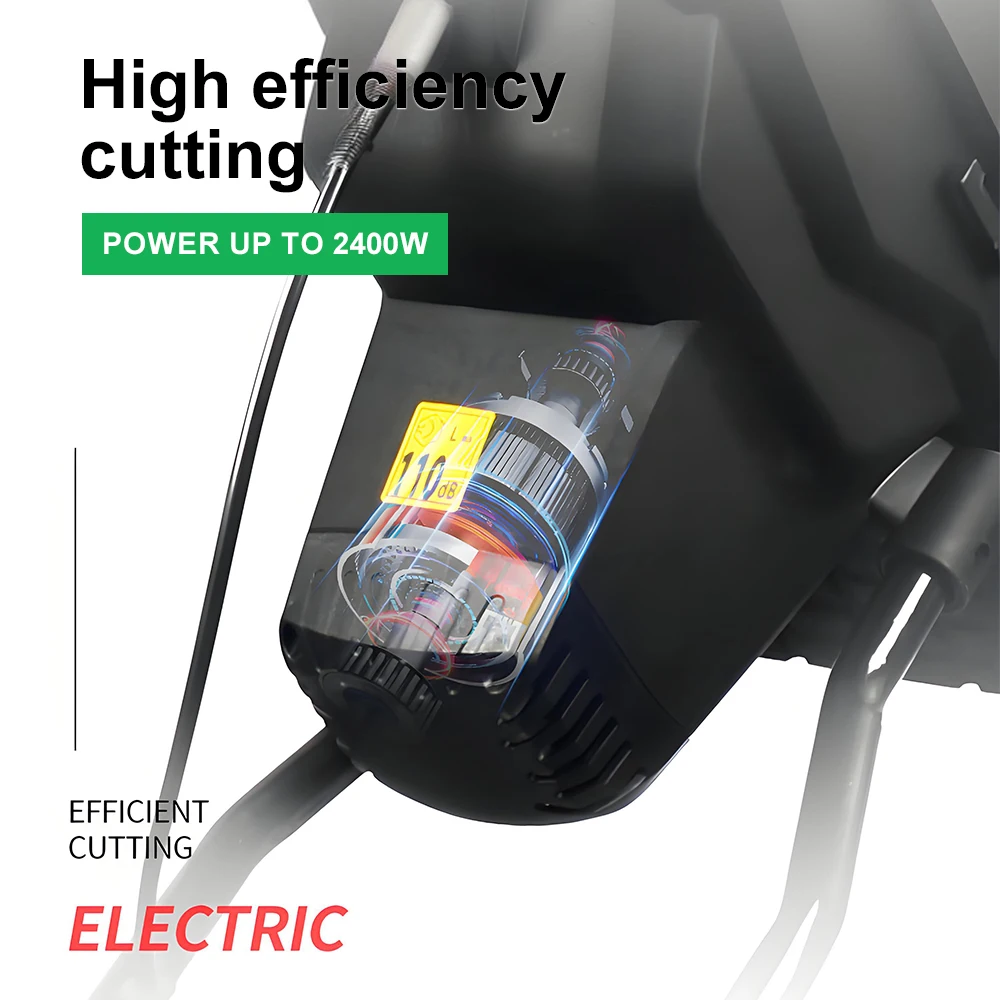 Electric Leaf Crusher 2400W High Power Hand-Pushed Wood Shredder Garden Pruner Tree Shred Machine Efficient Outdoor Garden Tool