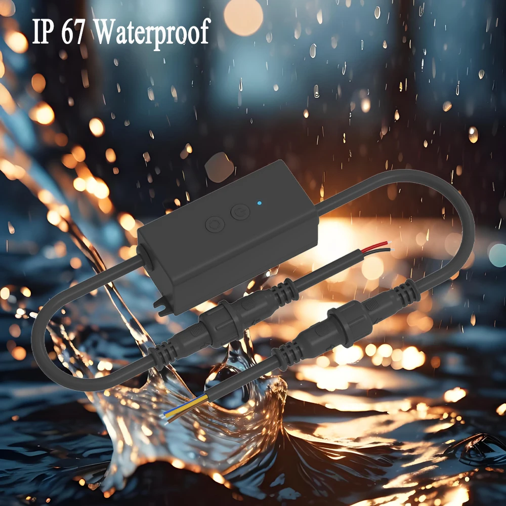 CENFAYA Waterproof 2 Button RGB/RGBW LED SPI Controller IP67 DC 5V 12V 24V Smart Dimmer TUYA APP Cloud Control For Alexa Google