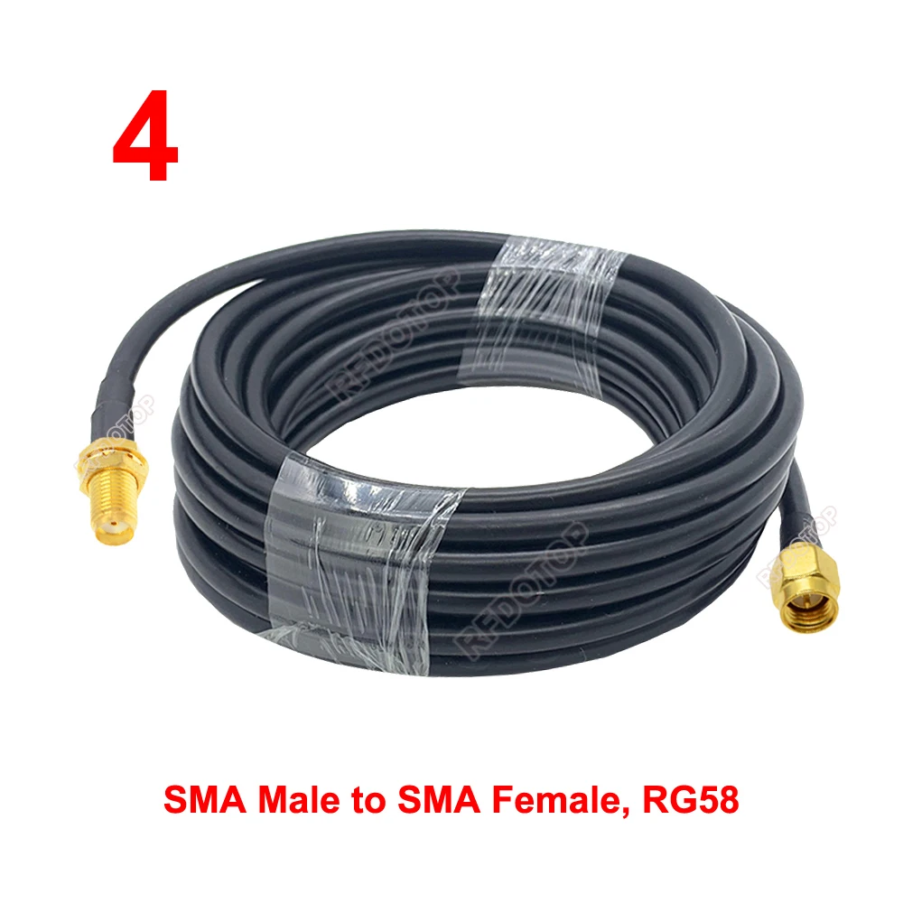 SMA Male to SMA Female RF Connector Crimp 50Ω RG58 Coaxial Cable Extension Pigtail 10CM-18M SMA-SMA-50-3 Wifi Antenna RF Jumper