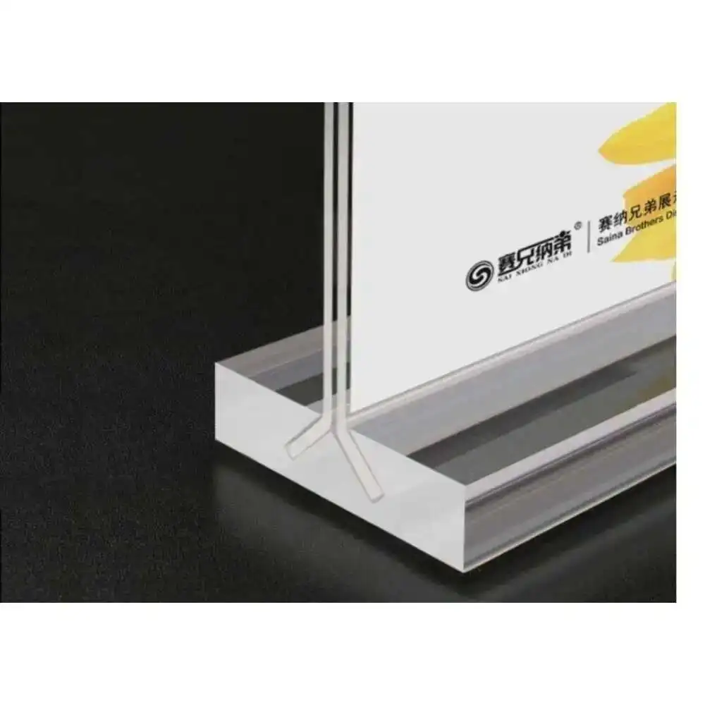 2pcs Acrylic Sign Holder A4 Clear Price Tag Table Sign Holder Restaurants Menu Display Stand Ad Poster Frame
