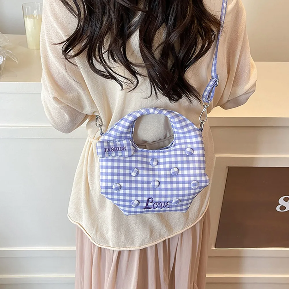 

Cute Cookie Design Handbag Nylon Large Capacity Crossbody Shoulder Bag Korean Style Solid Color Girly Commuting Bag