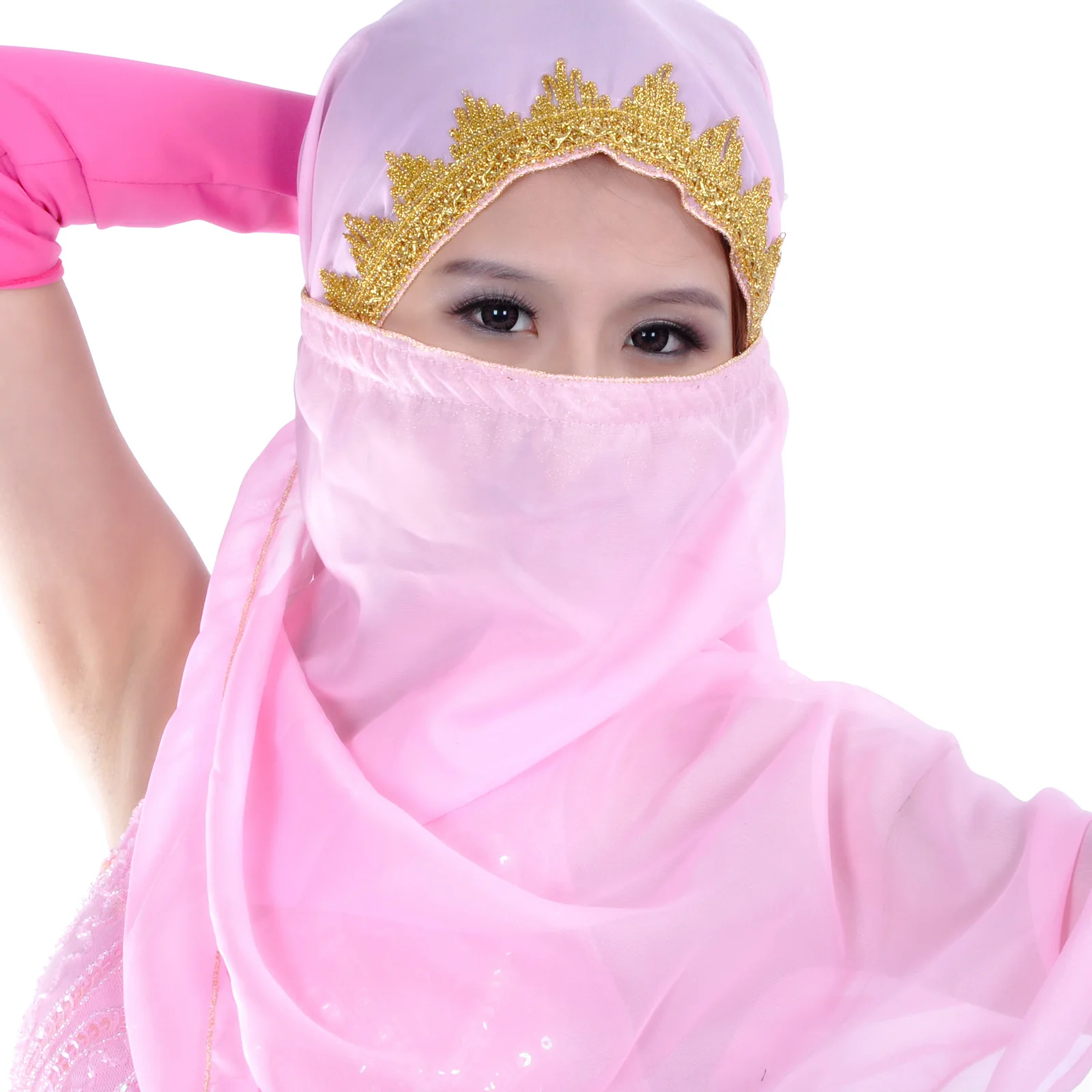 1 pçs/lote mulher moda dança do ventre rosto véu senhora chiffon dança véu