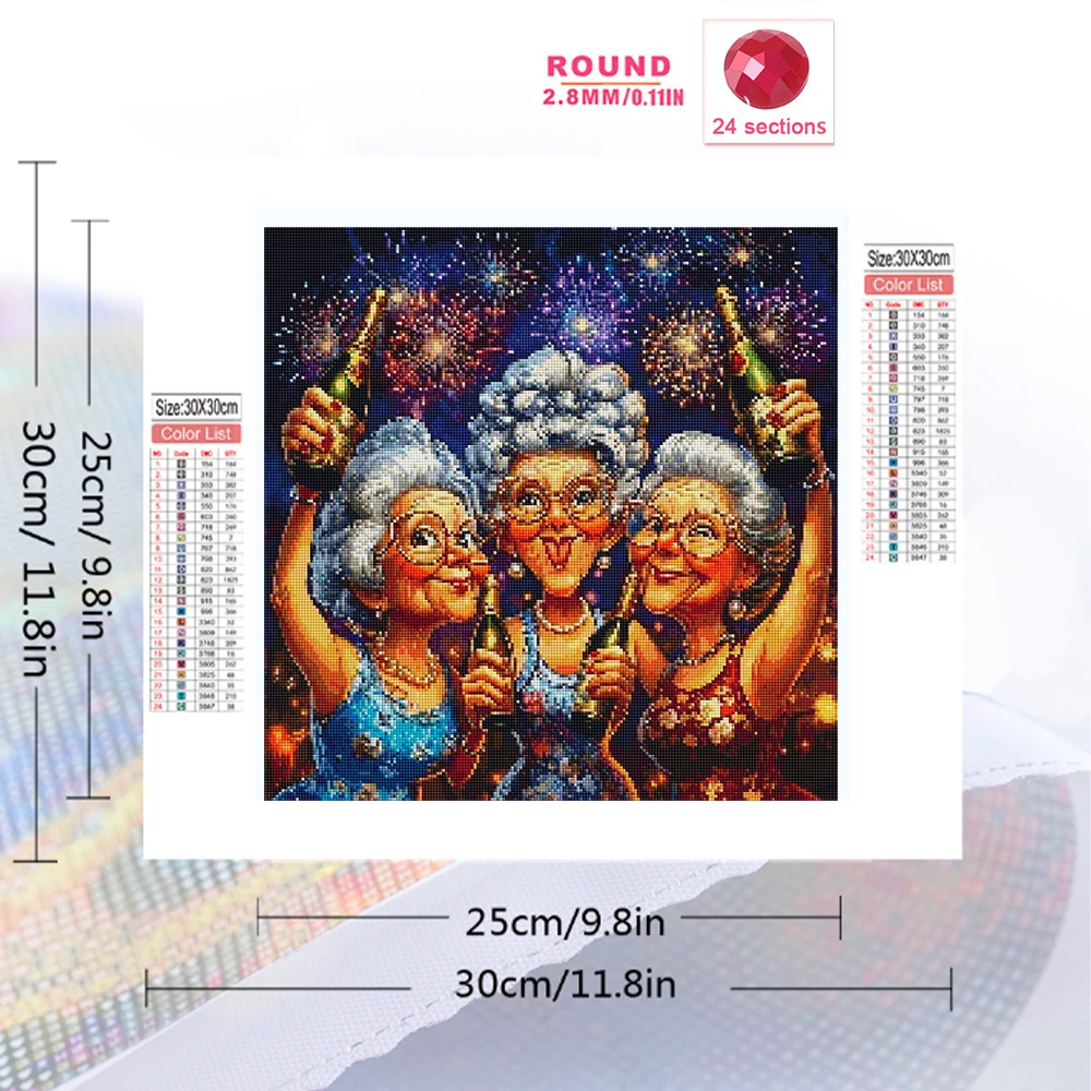 EverShine New Arrival Diamond Painting Portrait Picture Rhinestones Mosaic Grandma Full Drill Embroidery Fireworks Holiday Gifts