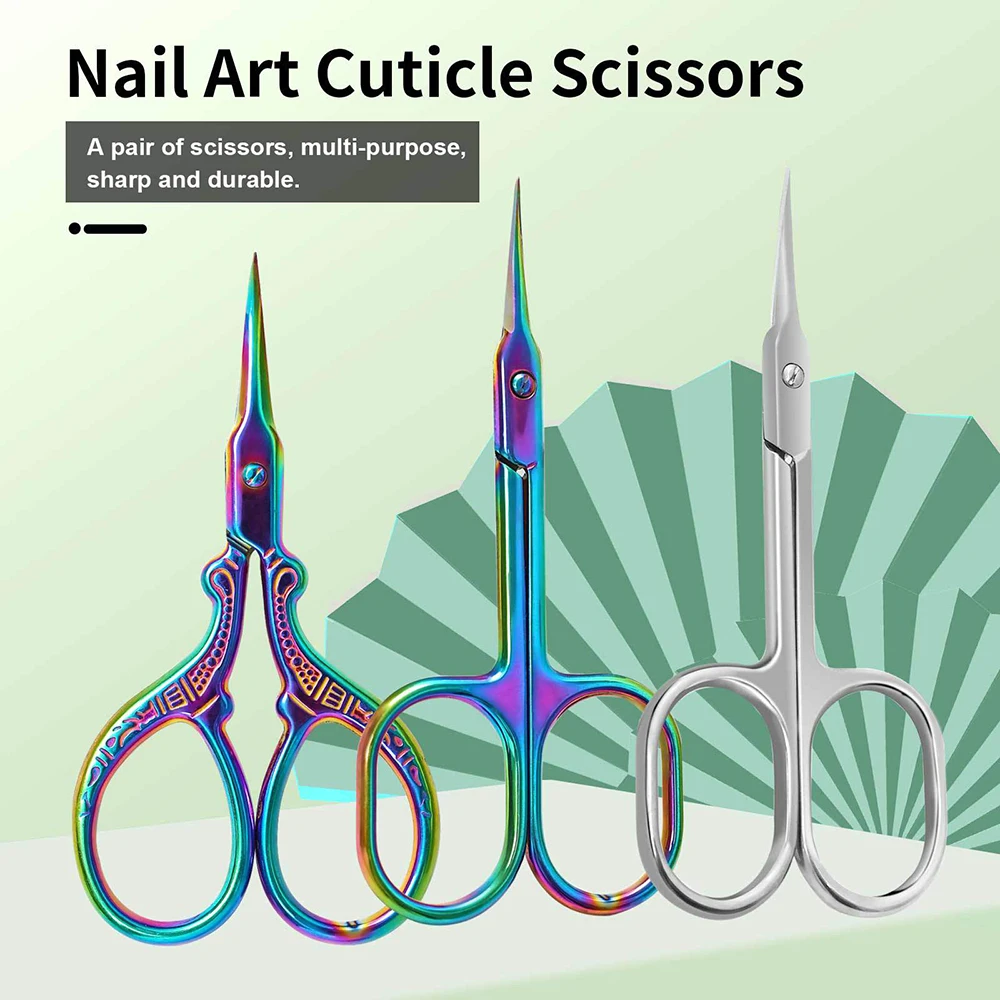 

Manicure Scissors Multi-purpose Stainless Steel Cuticle Pedicure Beauty Grooming Kit For Nail Eyebrow Trim Dry Skin Curved Blade