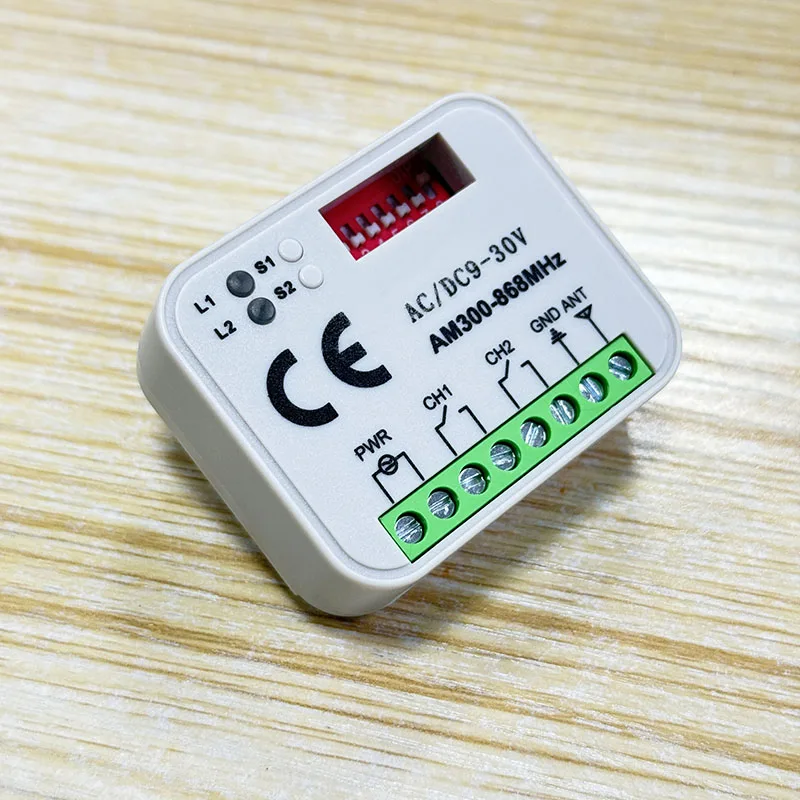 AC DC 9-30V 300-868MHz Ricevitore telecomando universale per porta del garage 433MHz 868MHz Ricevitore relè per controllo cancello porta garage