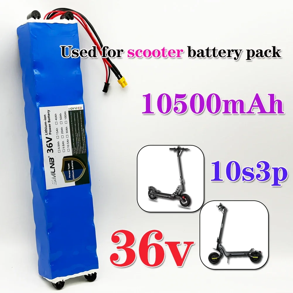 10S3P 36 فولت 10500 مللي أمبير 36 فولت بطارية ليثيوم 18650 بطارية ليثيوم مناسبة لبطارية سكوتر كهربائي Xiaomi M365 + شاحن 42 فولت
