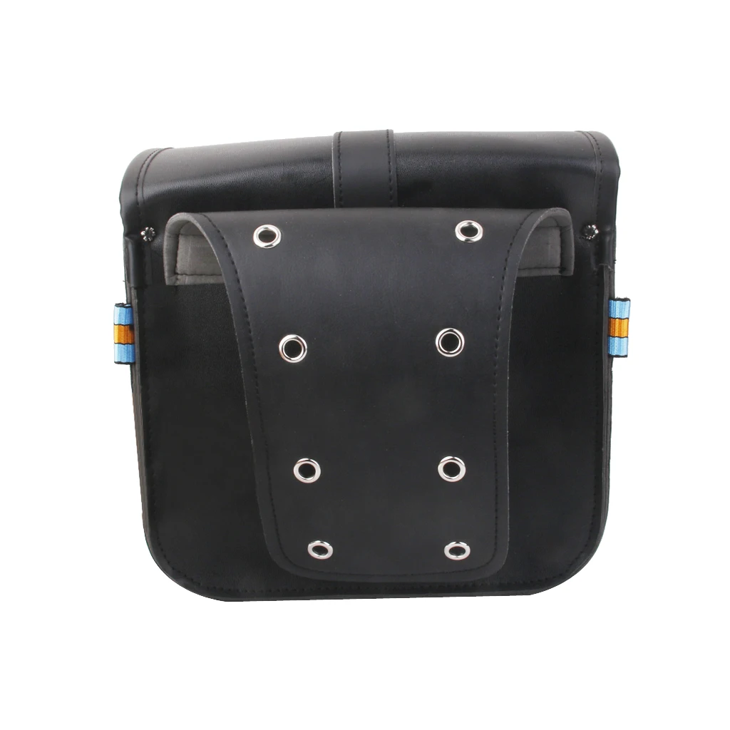 1 Pair Black PU Leather Motorcycle Side Saddlebags Saddle Bag Panniers