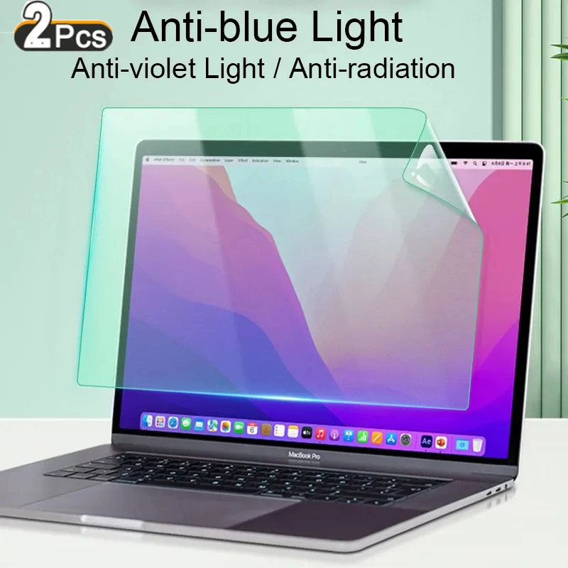 Protector de pantalla antiluz azul para Macbook Pro 13, barra táctil, A2338, A2289, A2251, A2159, A1989, A1706, película mate antideslumbrante, 2 unidades