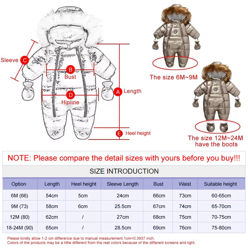 Ircomll Hight Quality Russia Winter Baby Boy Girl Clothes Newborn Romper Toddler Thicken Waterproof Snowsuit Hoodied Outerwear