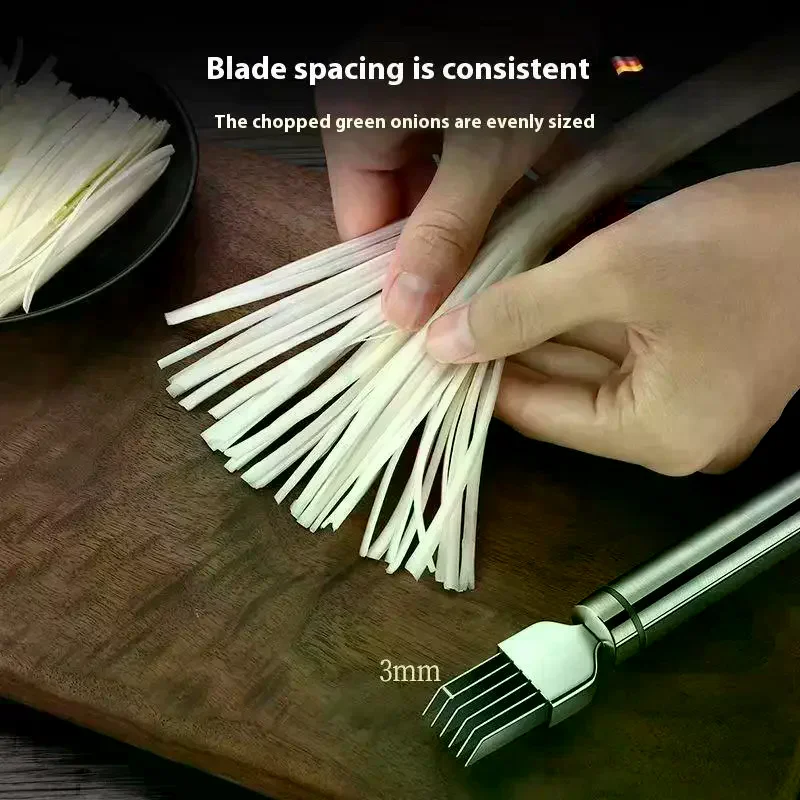 Stainless Steel Shred Silk The Knife Vegetable Garlic Cutter Food Speedy Chopper Green Onion Cutter Portable Kitchen Tool