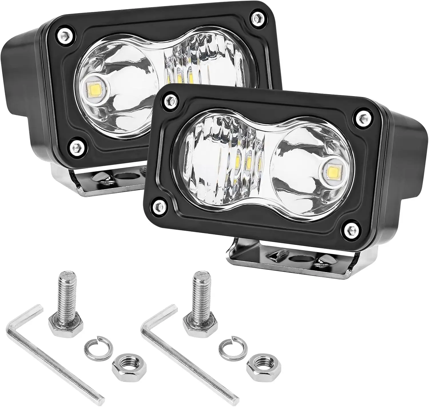 

3Inch Motorcycle Led Pods, 2PCS CREE Fog Lights Pods 40W Off Road Ditch Lights Combo Beam Driving Auxiliary Light LED Bumper