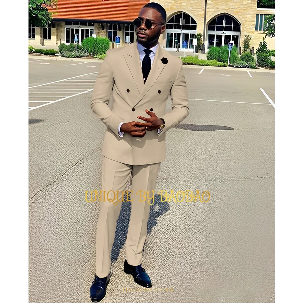 Men Pink 2-piece Suit (Jacket+Pants) Double Breasted Blazer for Wedding Engagement Anniversary Cocktail Prom Party Custom Tuxedo