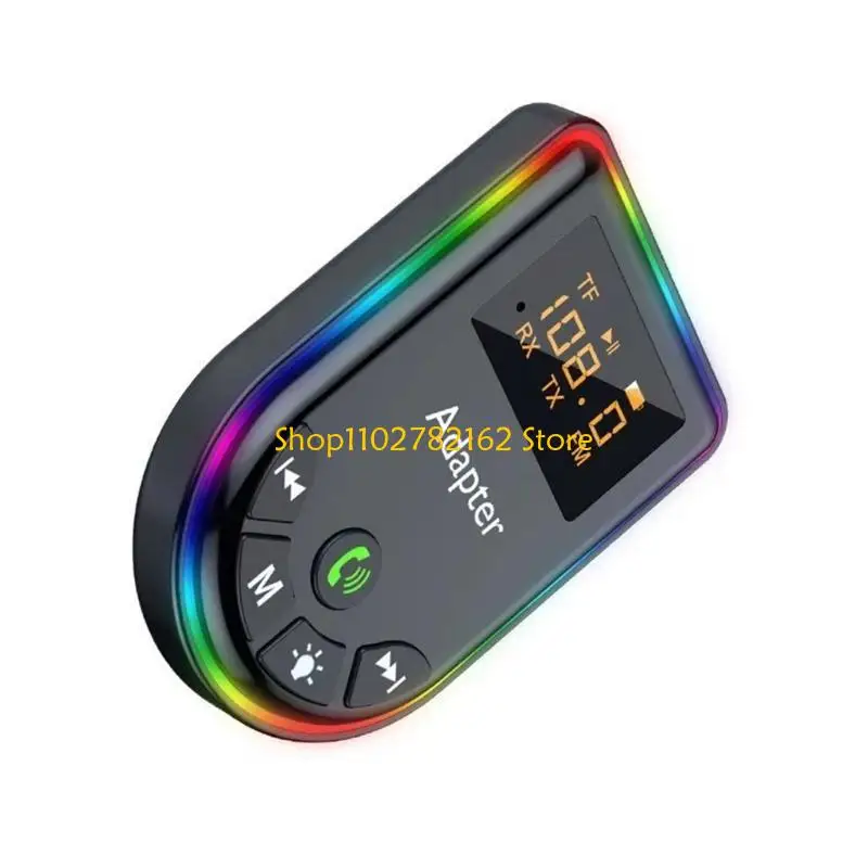 

547B Wireless Transmitter Receiver LED Display TF Card Music Player Adapter for Car PC Headphone Enhances Sound Experience