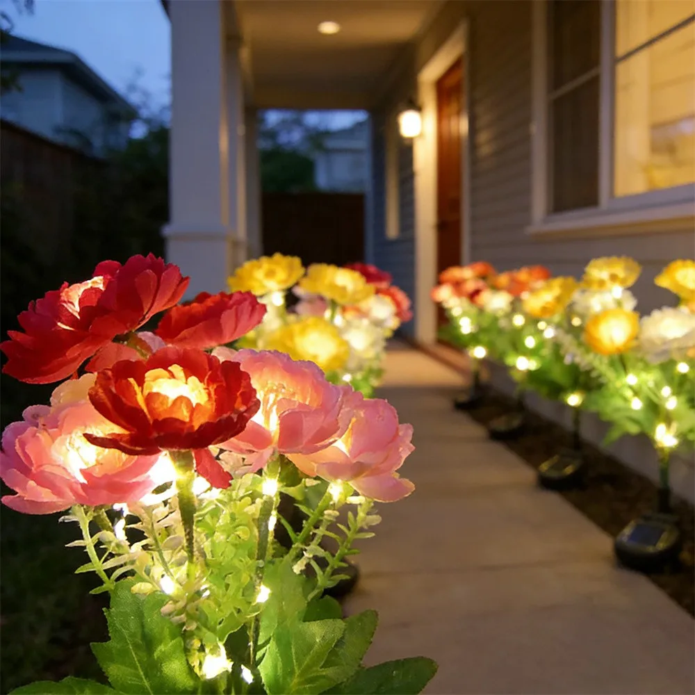 

Солнечный светодиодный светильник «Снежный лотос» с 7 головками для газона, уличные летние садовые фонари в форме цветов для свадеб, вечеринок, праздников, украшения двора и Рождества