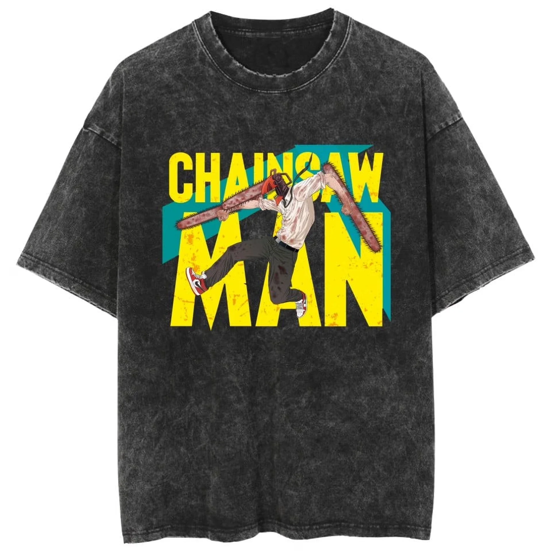 Chainsaw Man Power Anime T Shirt 2026 Summer Vintage Washed Unisex Streetwear Casual Graphic Tee for Men Women
