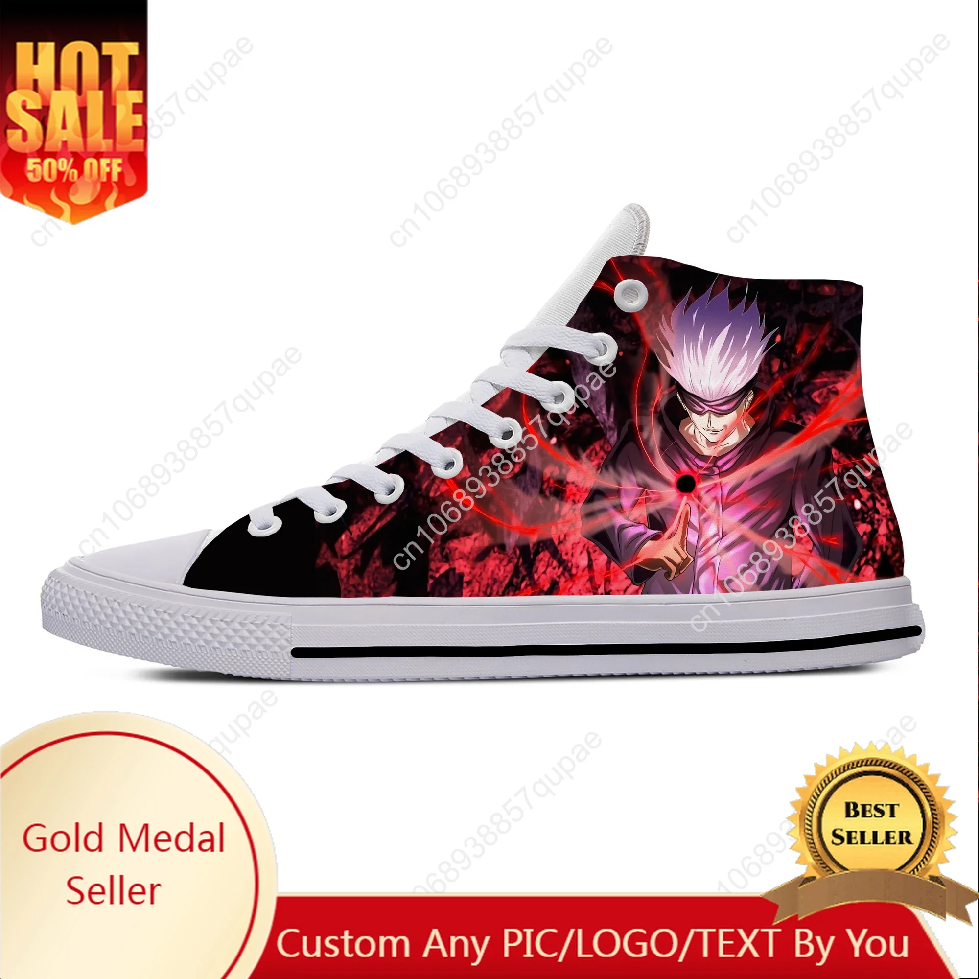 

Summer Hot Anime Jujutsu Kaisen Gojo Satoru Fashion Casual Shoes High Top Mens Womens Teenager Latest Classic Sneakers