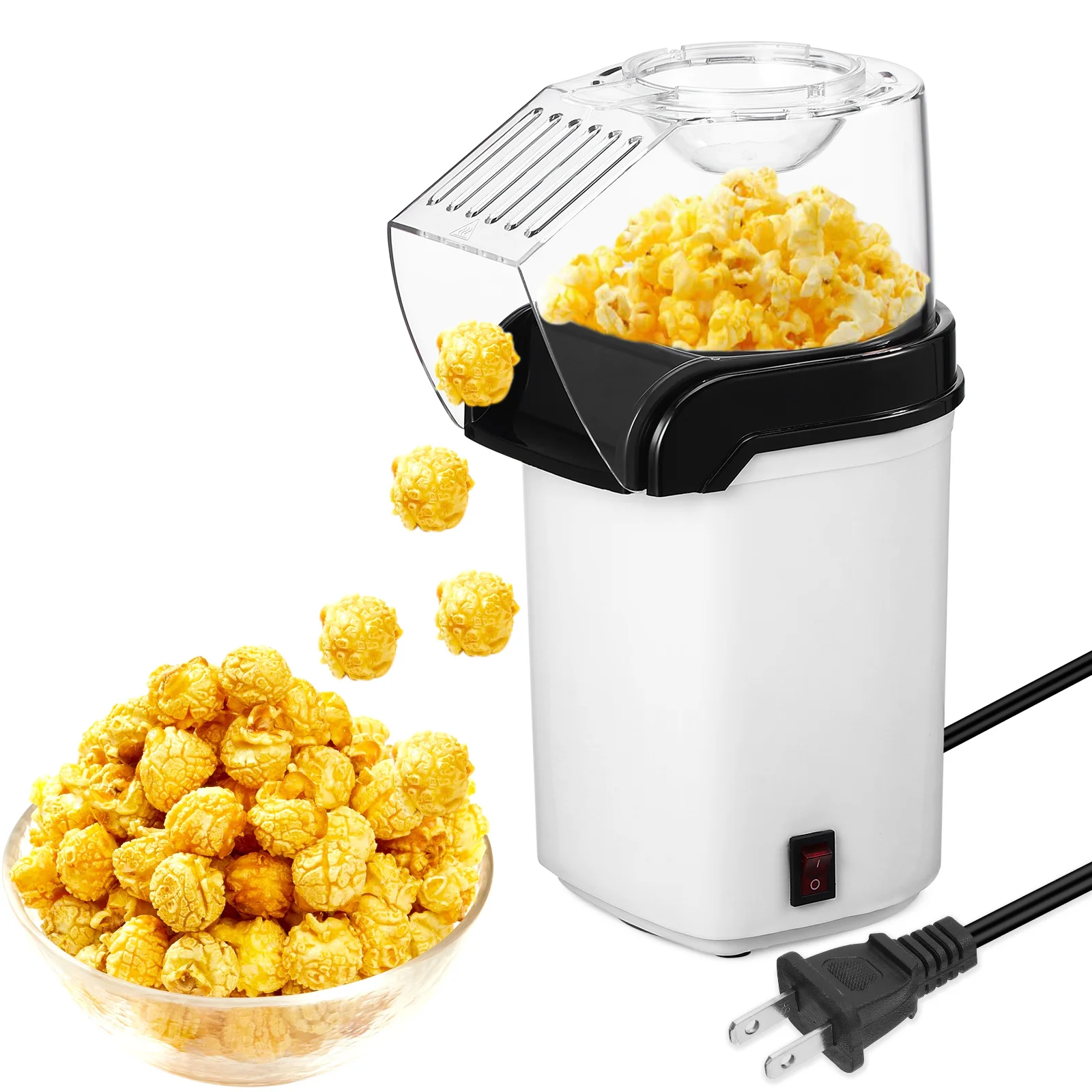 Plug Electric Popcorn Machine Machines Aluminum Alloy Domestic Maker Hot Air Popper