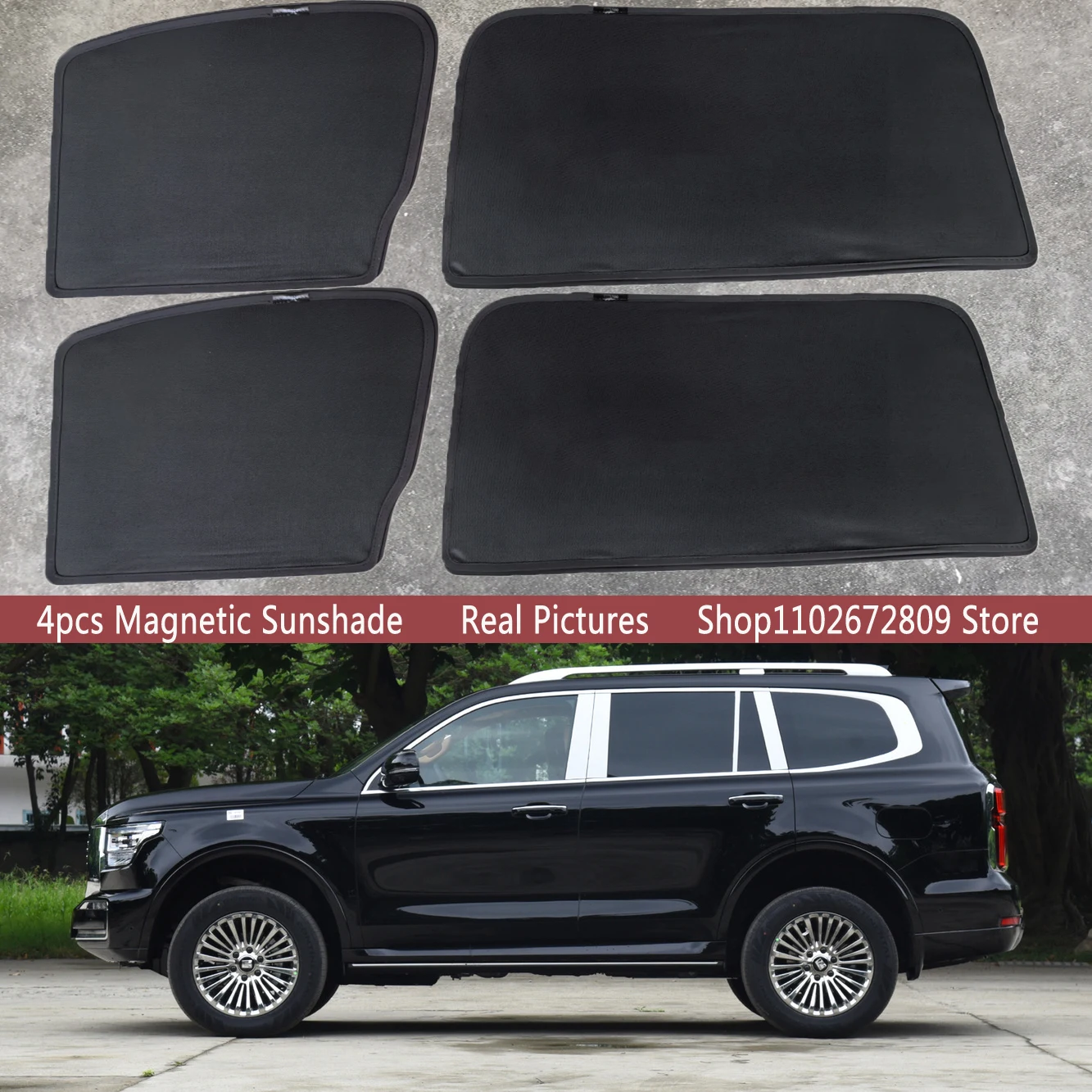 

Magnetic Car Sunshade Shield Front Windshield Frame Curtain Sun Shades For Great Wall Tank 500 Tank500 HI-4T 2023 2024 2025