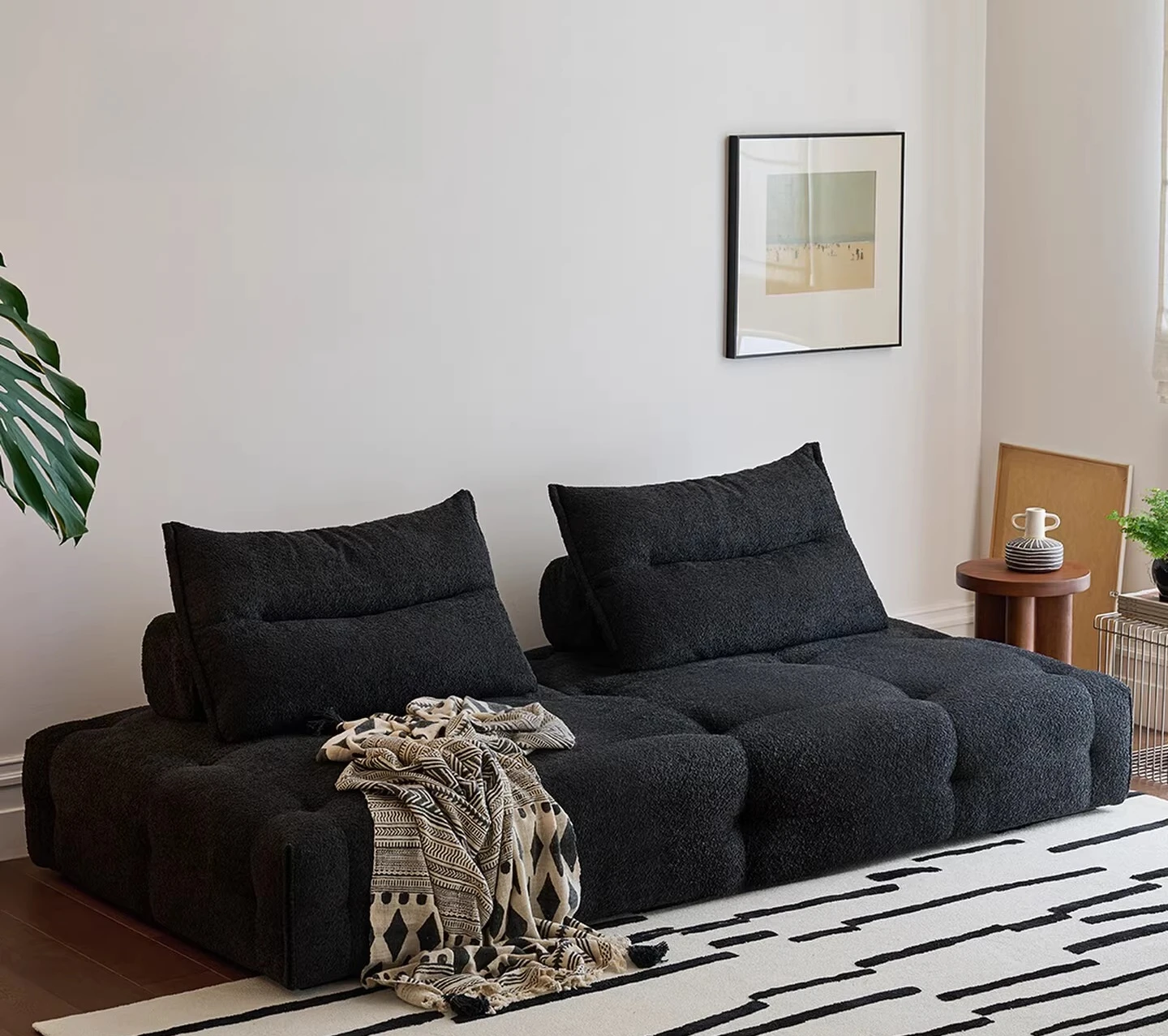

Grim Sofa, Italian Minimalist Retro Hacker Hall Movable Module Combination Tofu Square Sofa