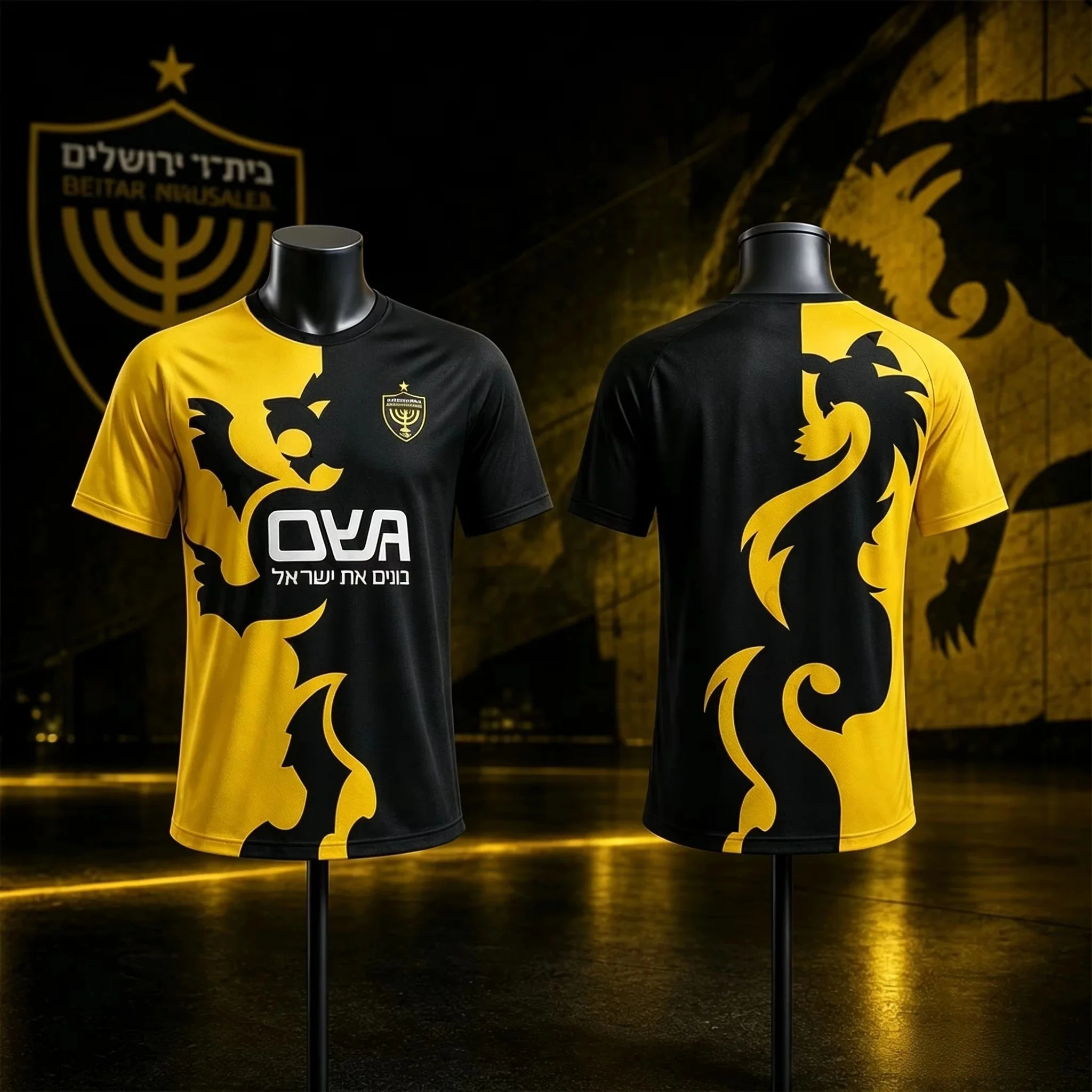 2026 New Beitar Jerusalem Soccer Jersey Men Black Yellow Short Sleeve Football Shirt Quick Dry Fan Sports Uniform