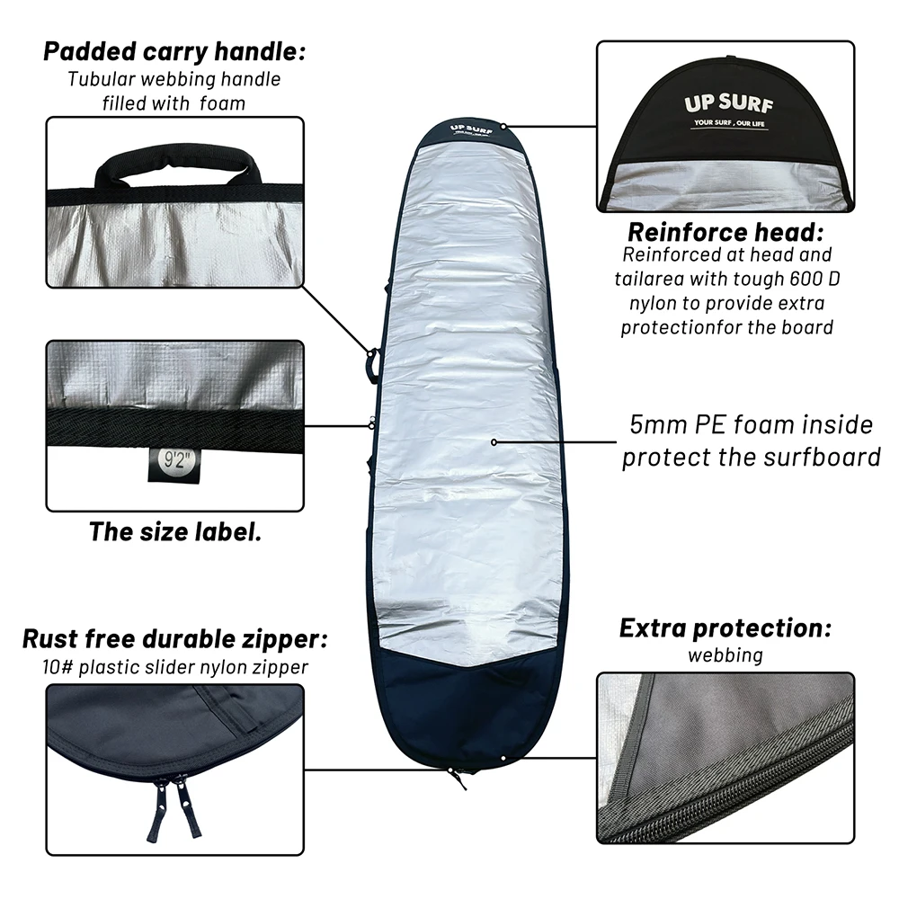 Longboard Bag High quality Surfboard bag pranchas in surfing Hot Sale Boardbag For Skimboard Boardbag Have Strap