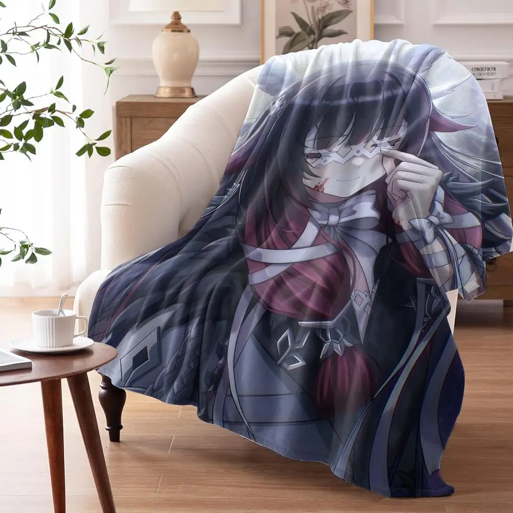 Columbina Genshin Impact Throw Flannel AC Blanket Lightweight Summer Nap Throw Cozy Blanket for Sofa Bed Travel Home