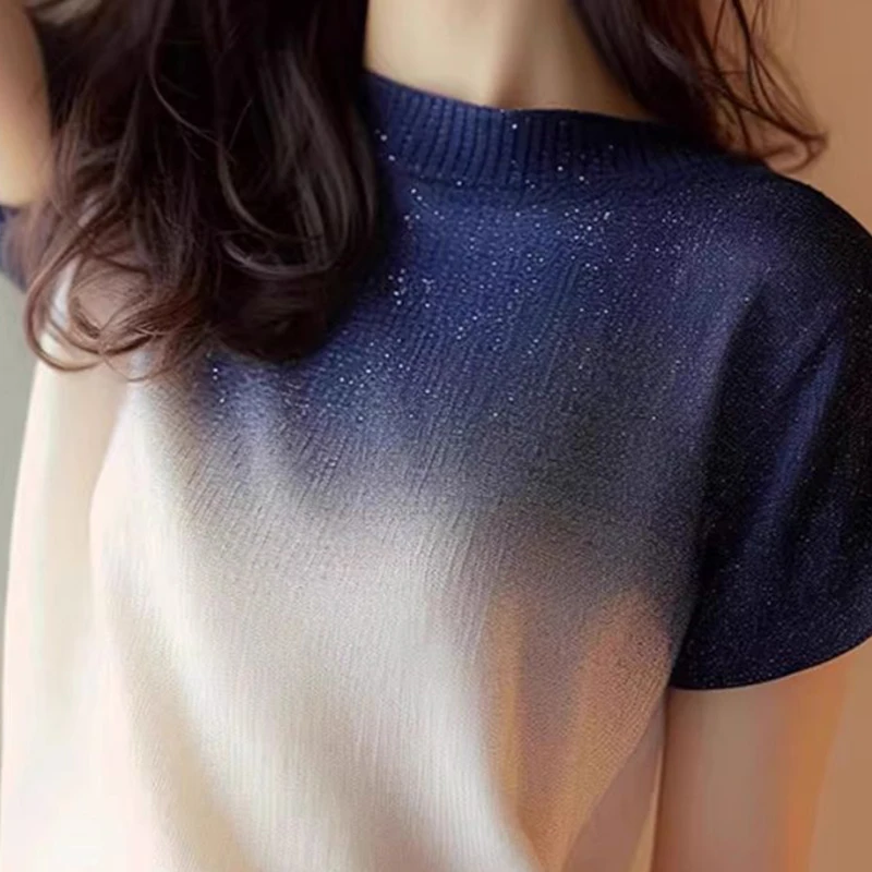 T-shirt à manches courtes nickel é pour femme, haut décontracté de style occidental, sens du design, réduction de l'âge, mode de haute qualité, nouveau, été