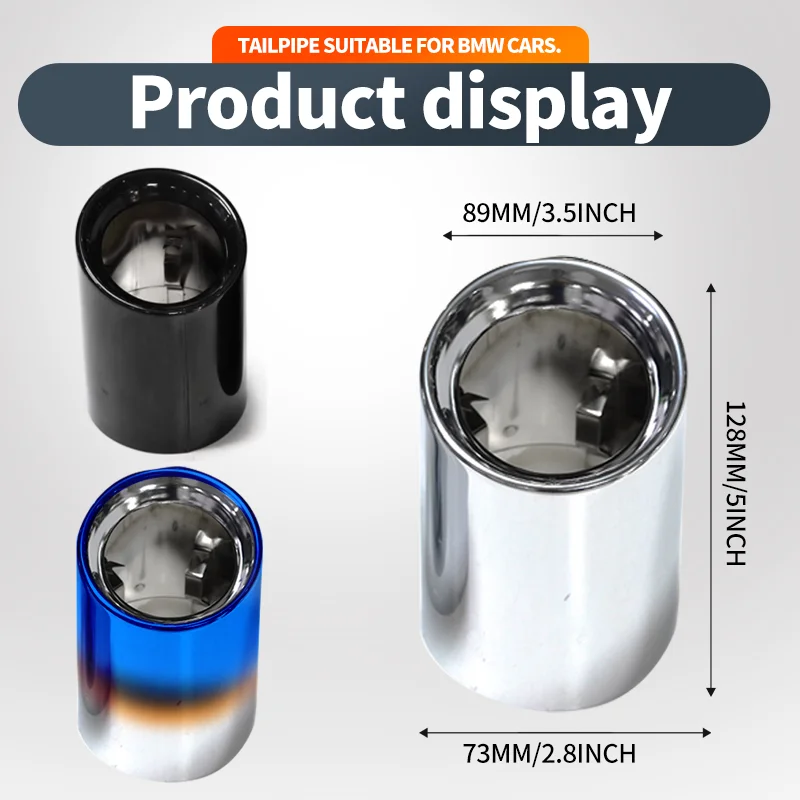 Exhaust Muffler Tip For BMW X3 G01 X4 G02 2019 2020 2021 2022 Stainless Steel Black/Silver Exhaust Tip Nozzle Car Accessories